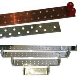 Earth bar assembly predrilled bare or plated